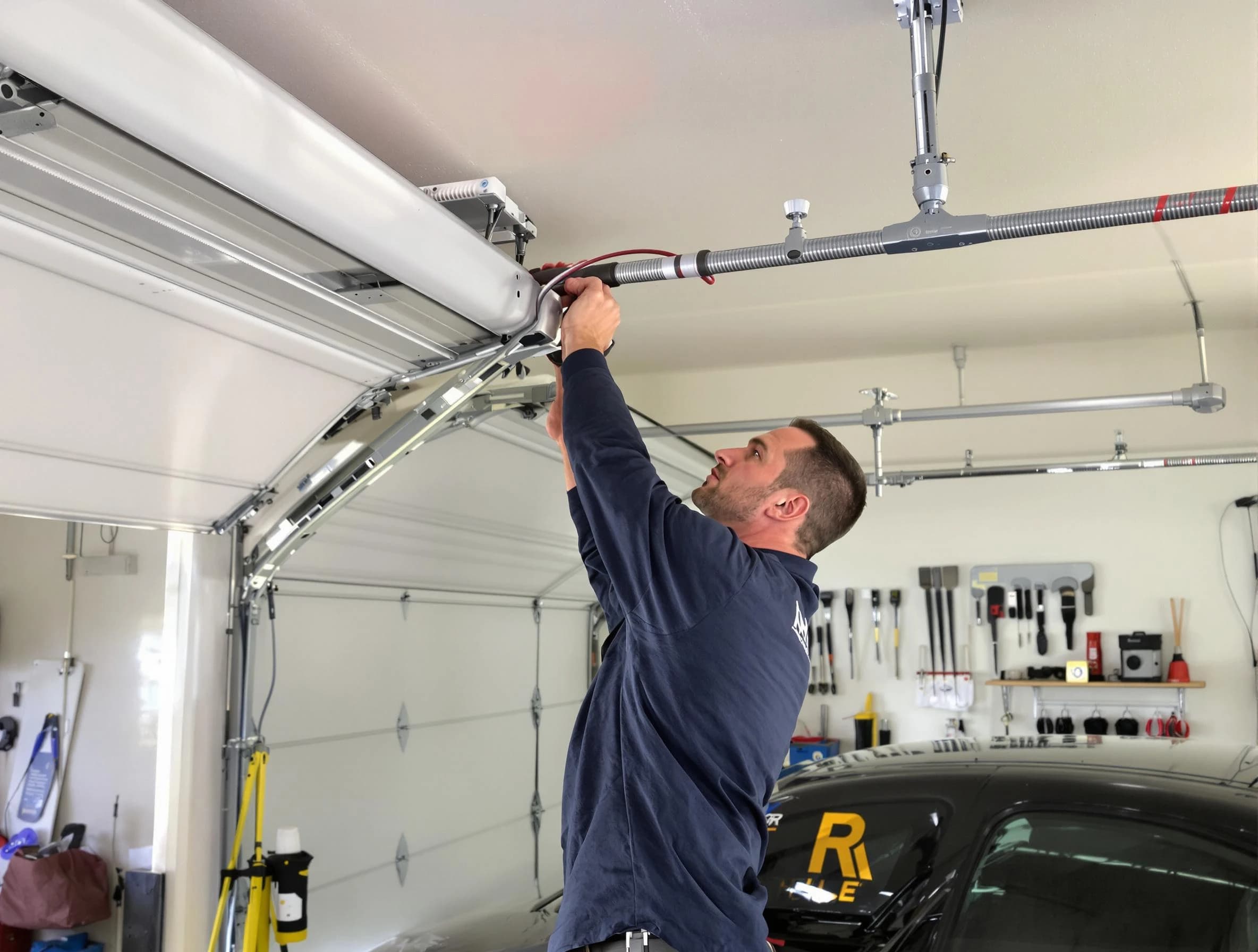 West View Garage Door Repair technician performing garage door cable repair in West View