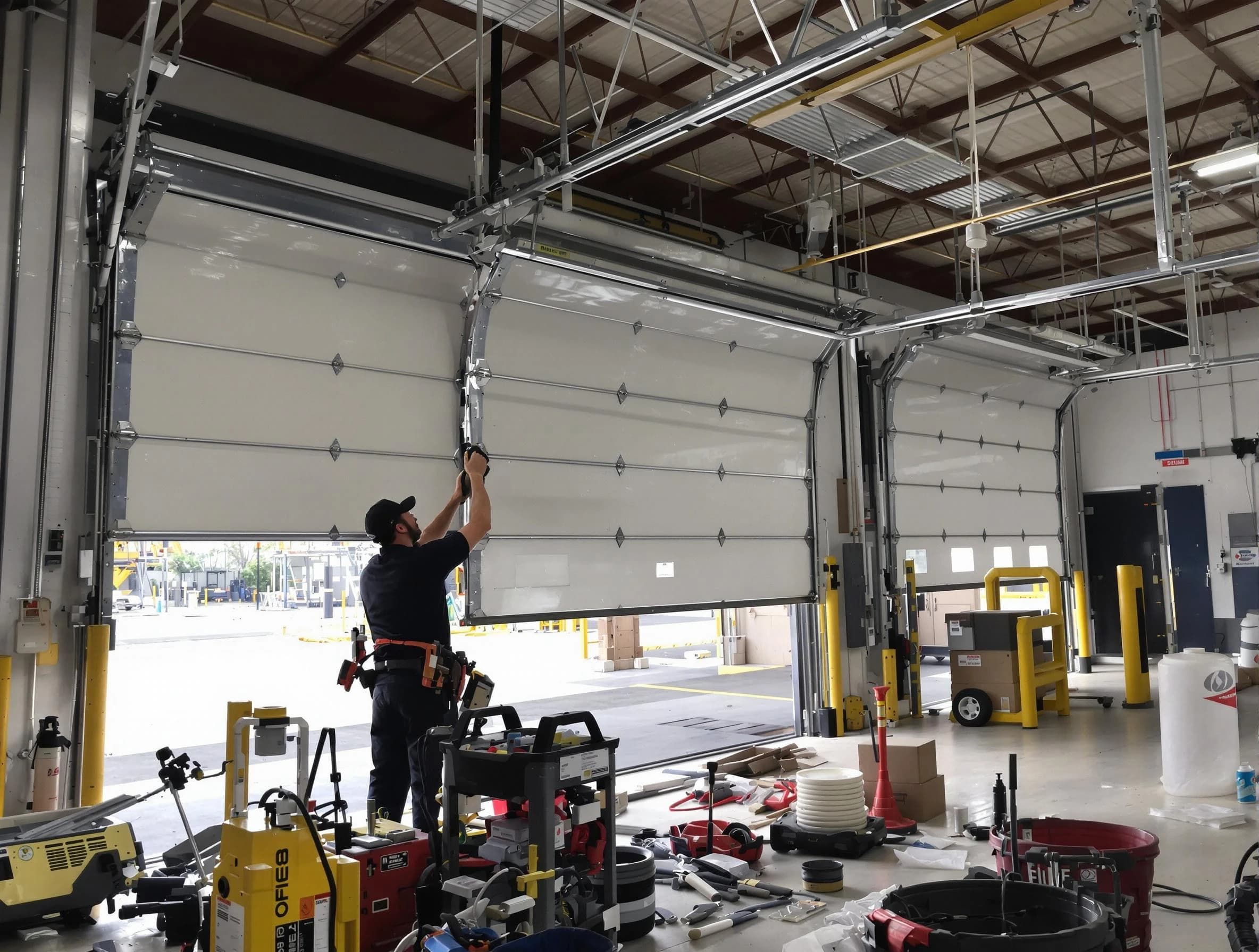 West View Garage Door Repair technician performing commercial garage door repair in West View