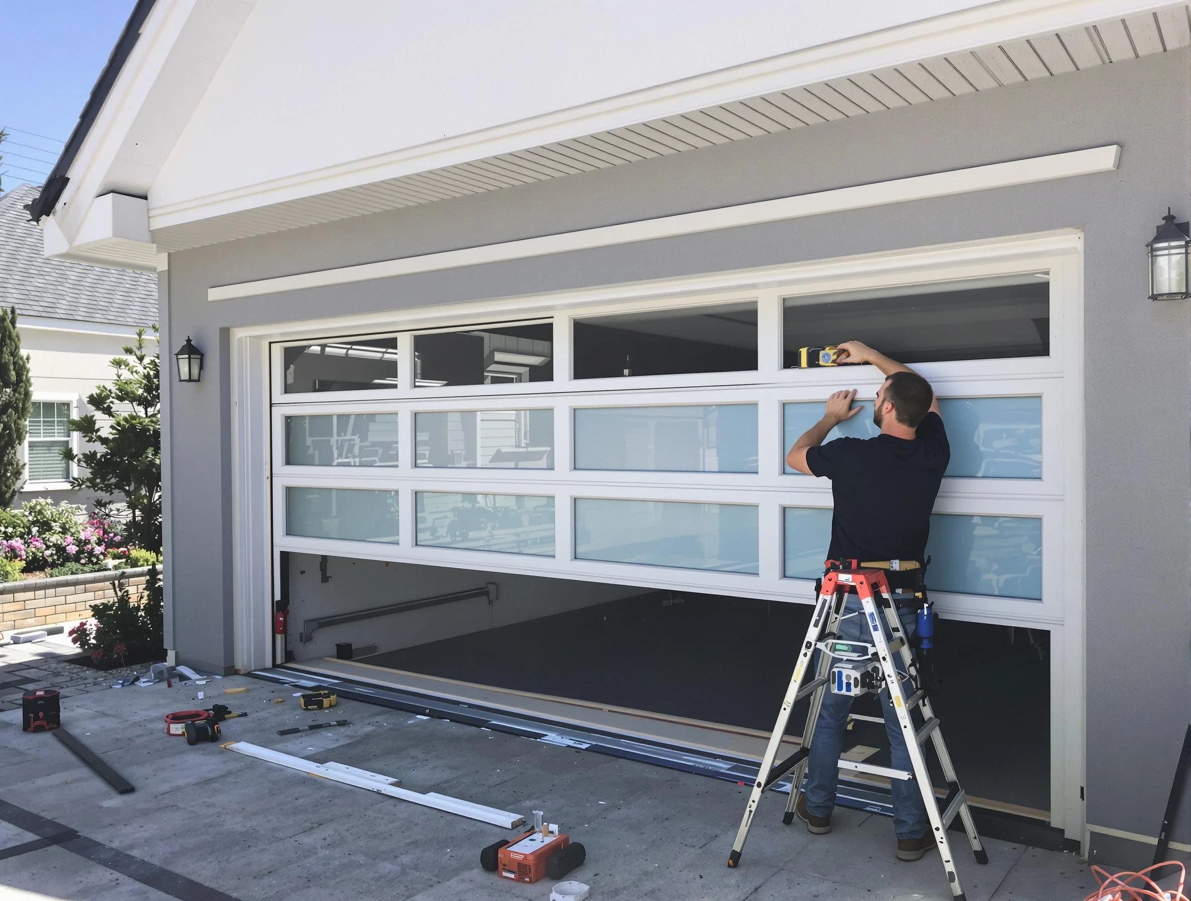 West View Garage Door Repair team performing garage door replacement in West View