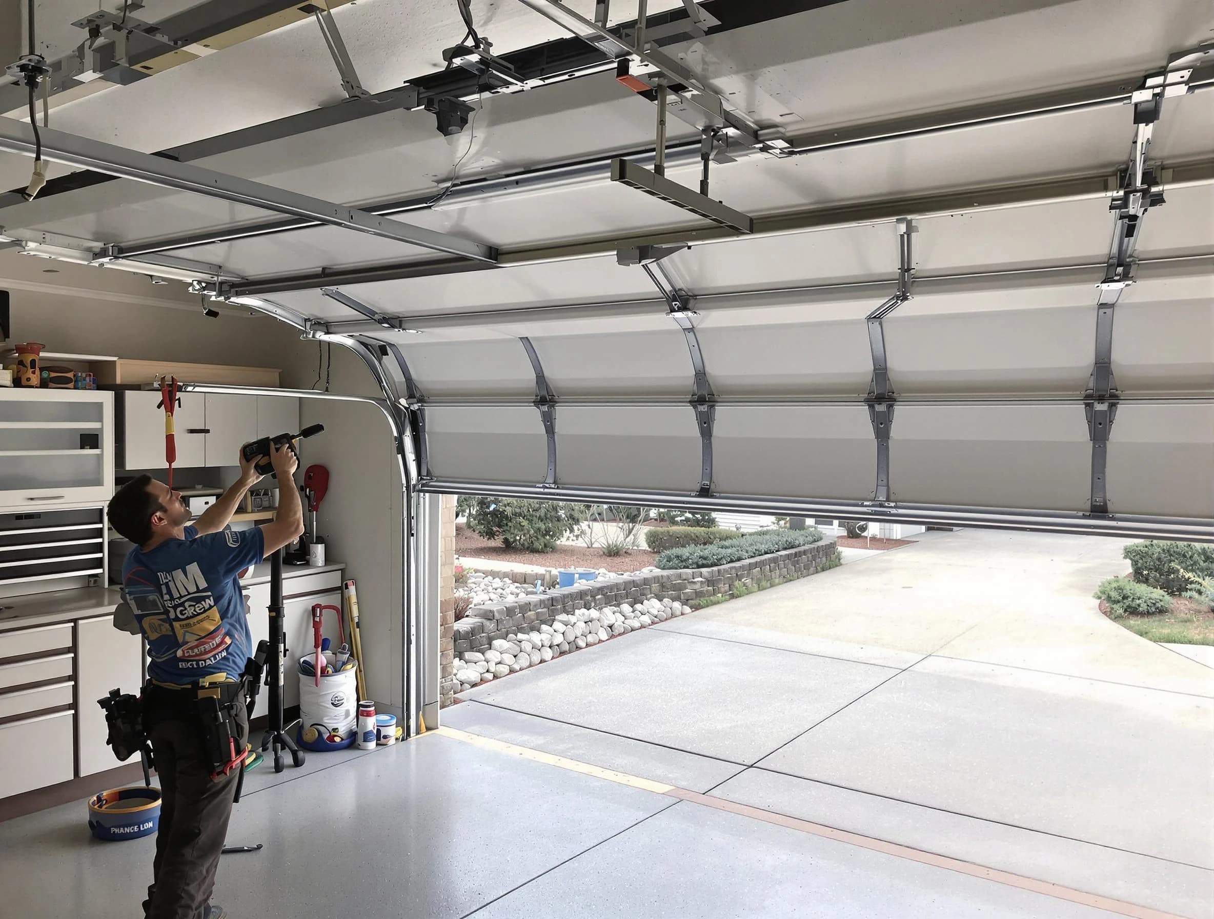 Garage door track repair service by West View Garage Door Repair in West View