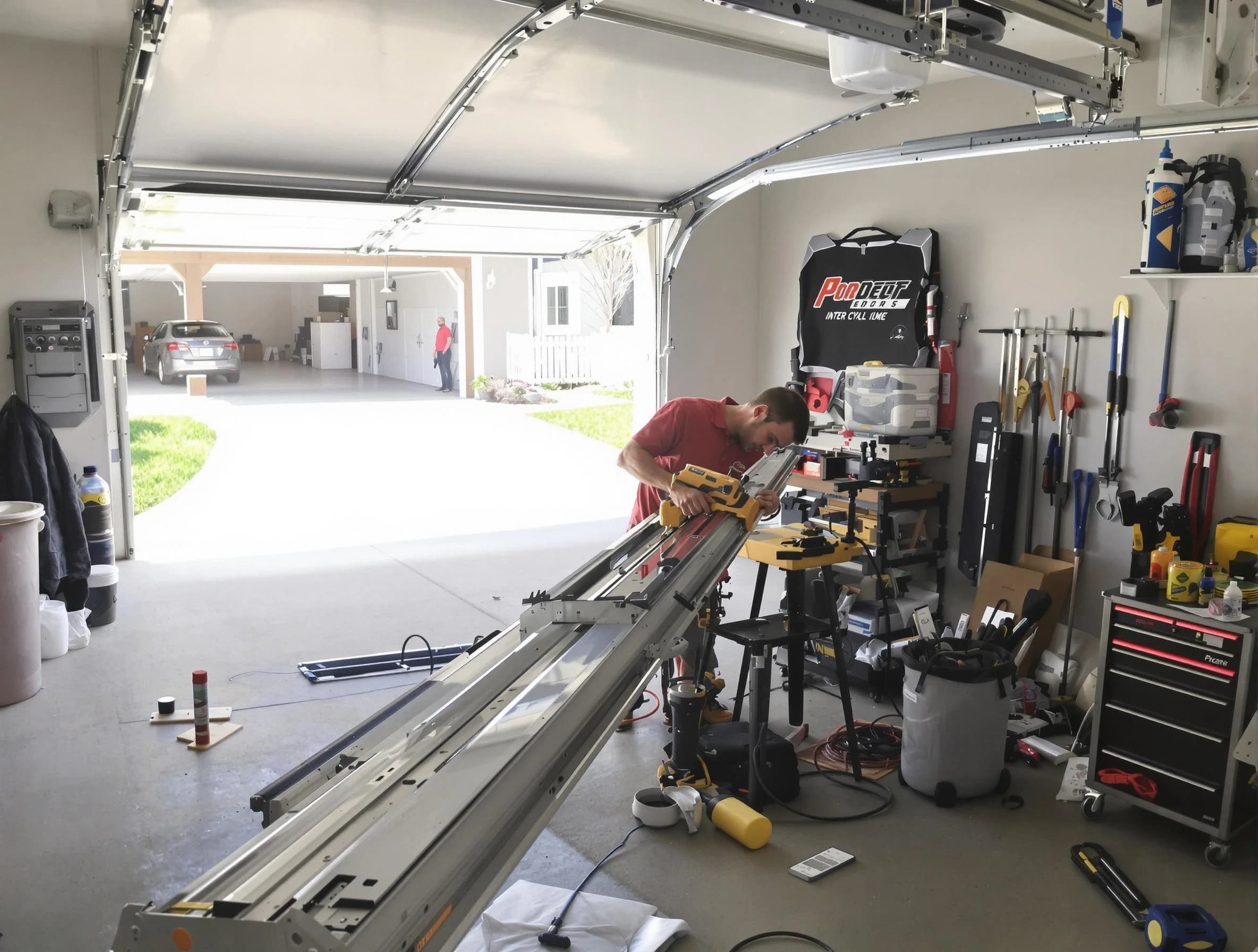 West View Garage Door Repair expert performing track repair in West View