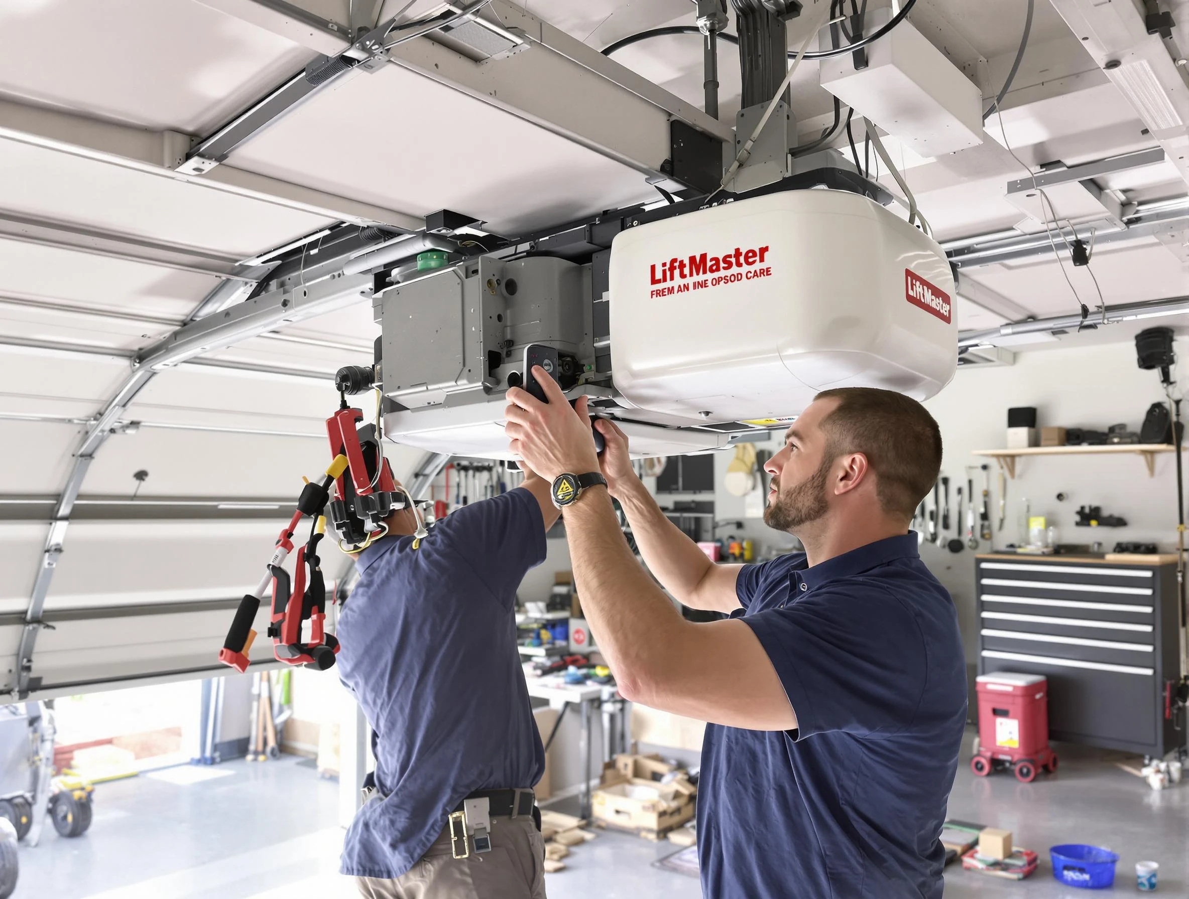 West View Garage Door Repair technician performing advanced diagnostics on garage opener in West View